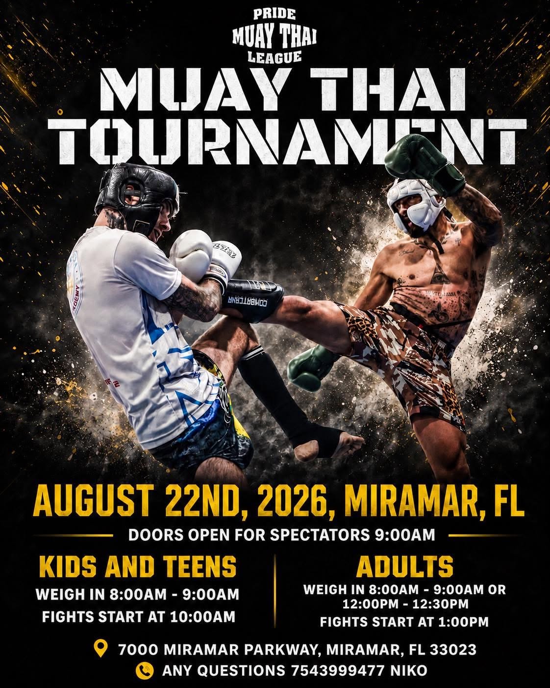 Muay Thai tournament in Miramar, FL